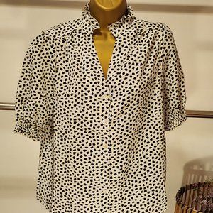 Ruffle neckline blouse